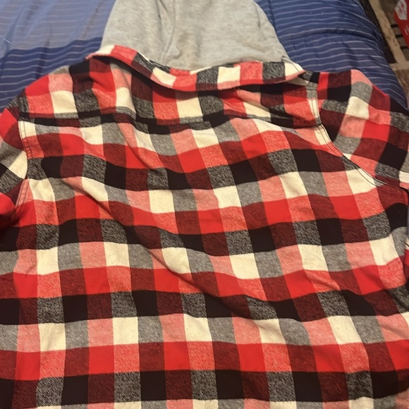 Amnesia xxl plaid shirt with built in grey hood - Picture 2 of 2